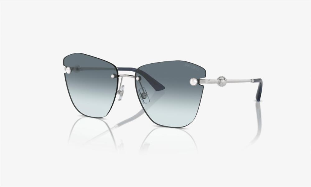 NEW JIMMY CHOO women's cat eye sunglasses in silver